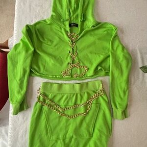 Akira Mini Skirt & Cropped Hoodie